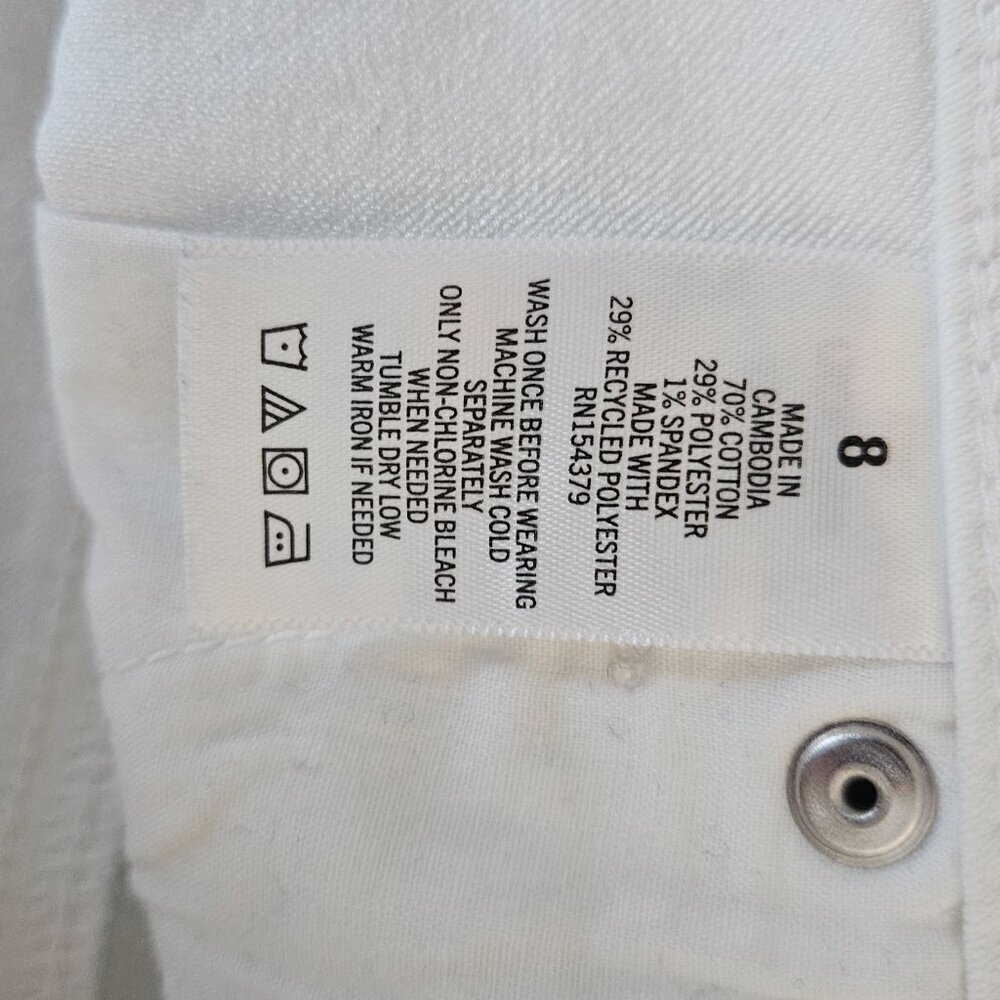 Aeropostale White High-Rise Denim Midi 8 Shorts - Picture 7 of 7